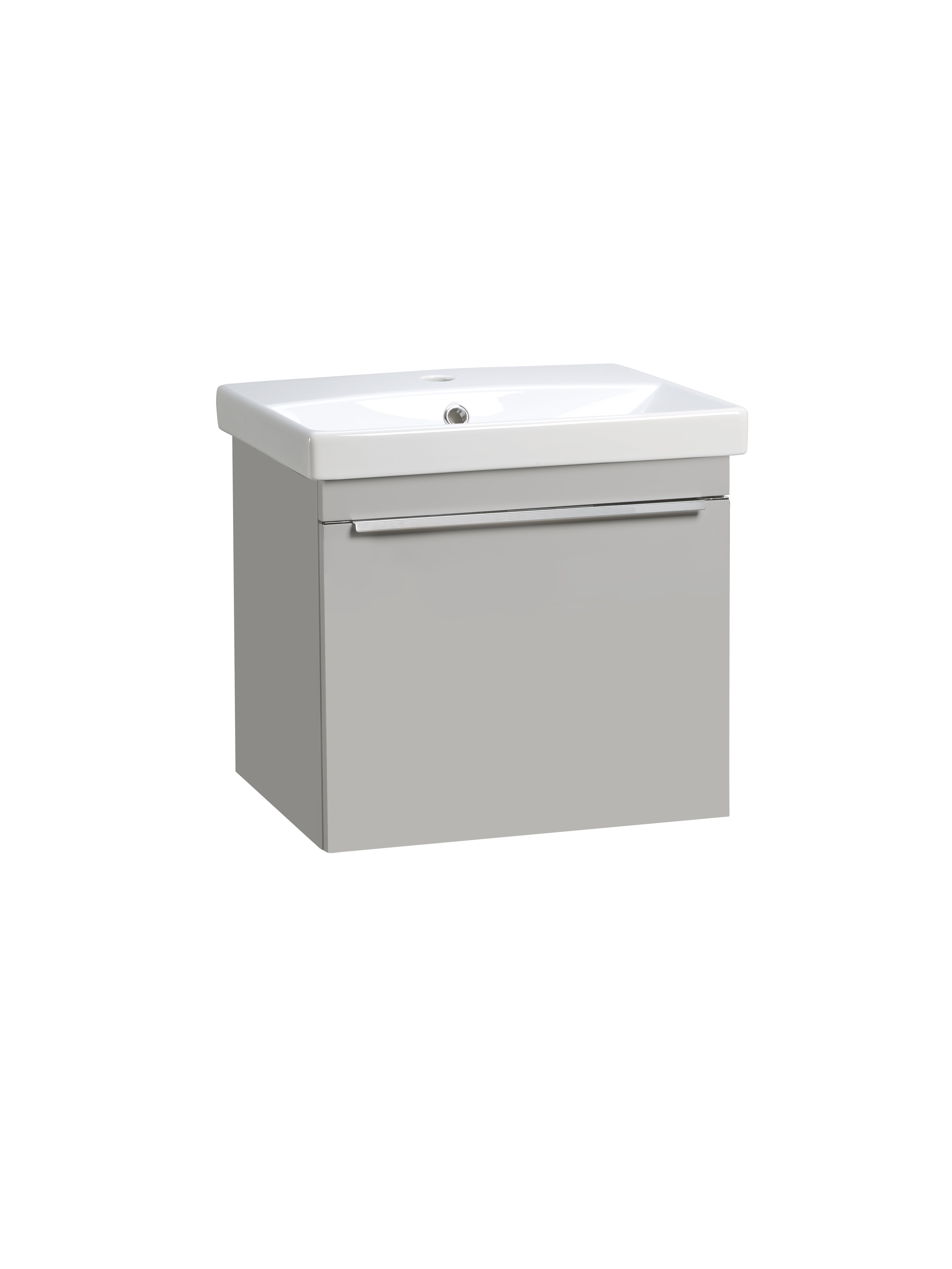 Instinct Andros 500mm Wall Mounted Single Drawer Basin Unit Light Grey INST04118109