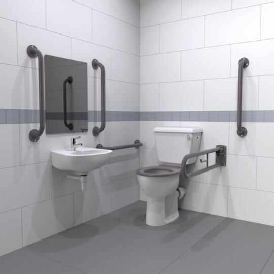 Tucker French Grey DM200K Close Coupled Pack 1 Tap Hole Basin DM200K/1TH/GY
