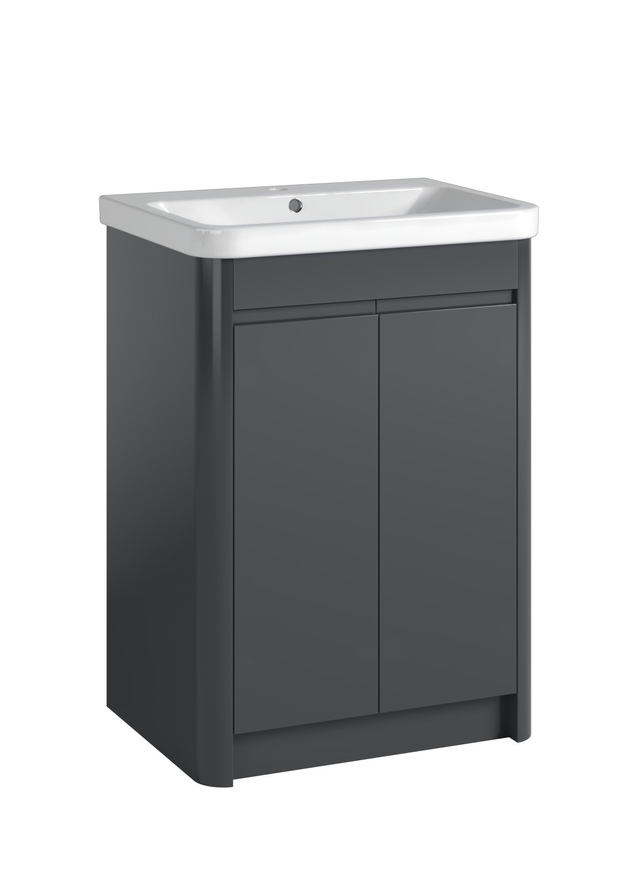 Tucker French Herts 600mm Floor Standing Two Door Basin Unit Anthracite