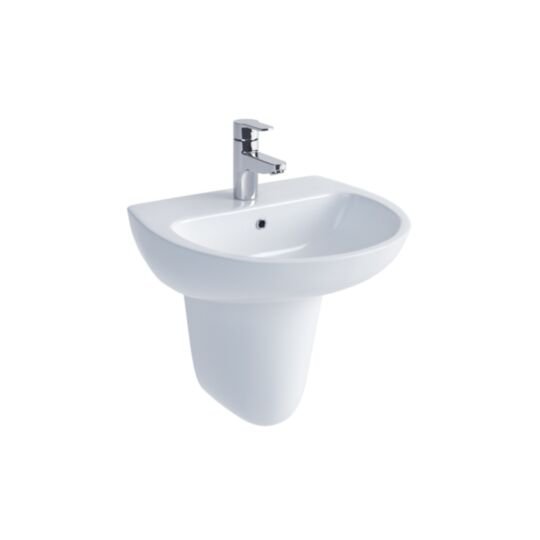 Tucker French 450mm One Taphole Thin Lipped Basin with Semi Pedestal