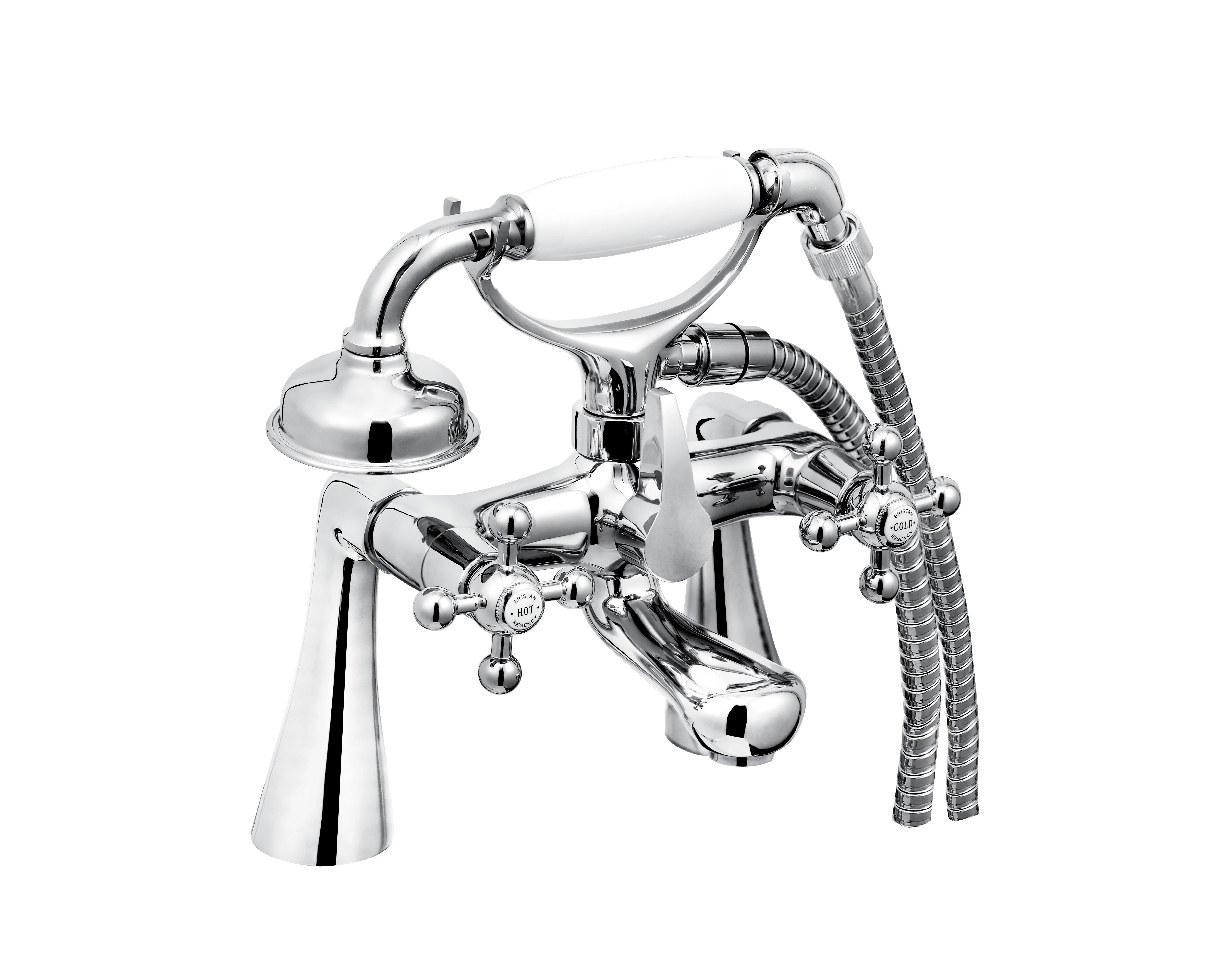 Bristan Regency Bath Shower Mixer with Tall Pillars Chrome