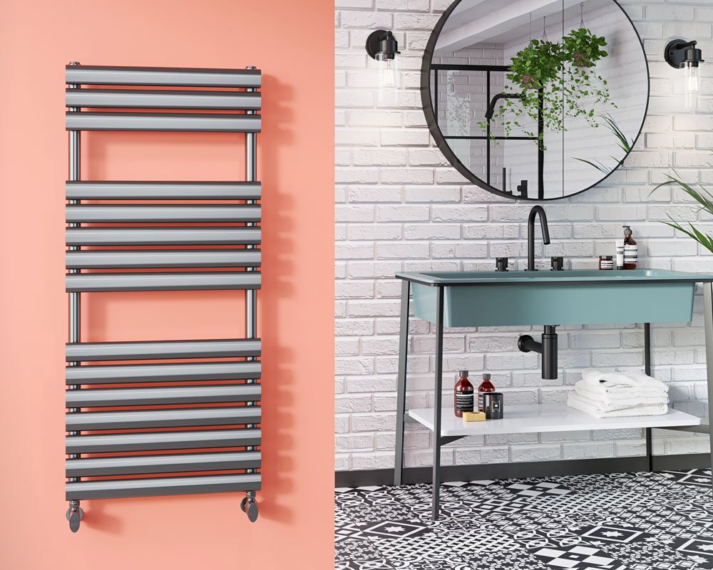 DQ Heating Cove TR Towel Rail 1120mm x 500mm Anthracite 1877BTU COVETR50/120-A