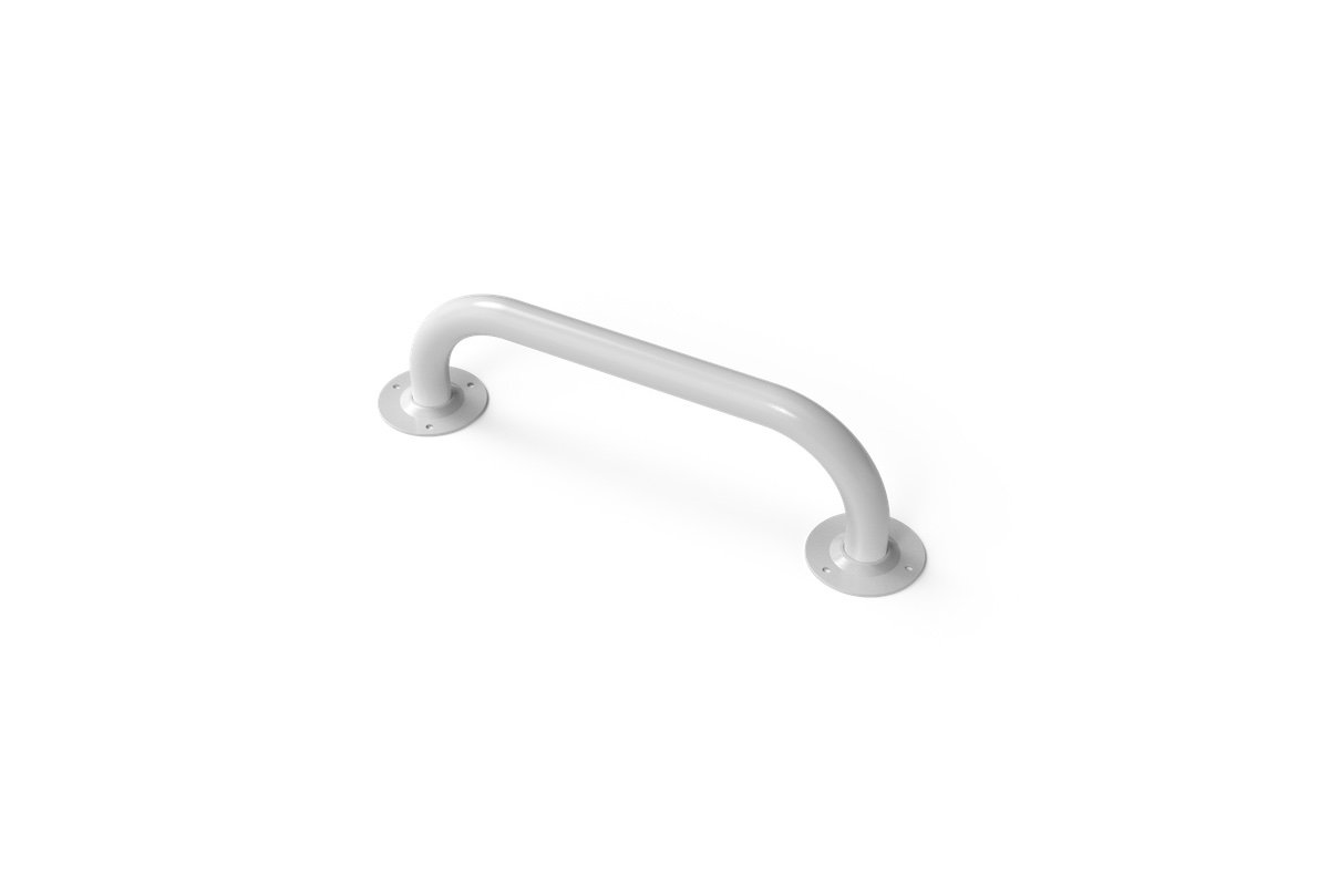 Nymas 450mm White Round Flange Steel Grab Rail with Exposed Fixings, 35mm Diameter GR-18/35/DB