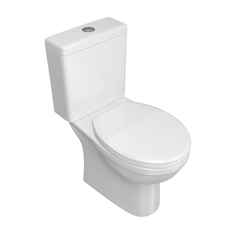 Lecico Rimless Space Saving WC Pack (Pan, Close Coupled Push Button Cistern,Soft Close Seat & Cover)