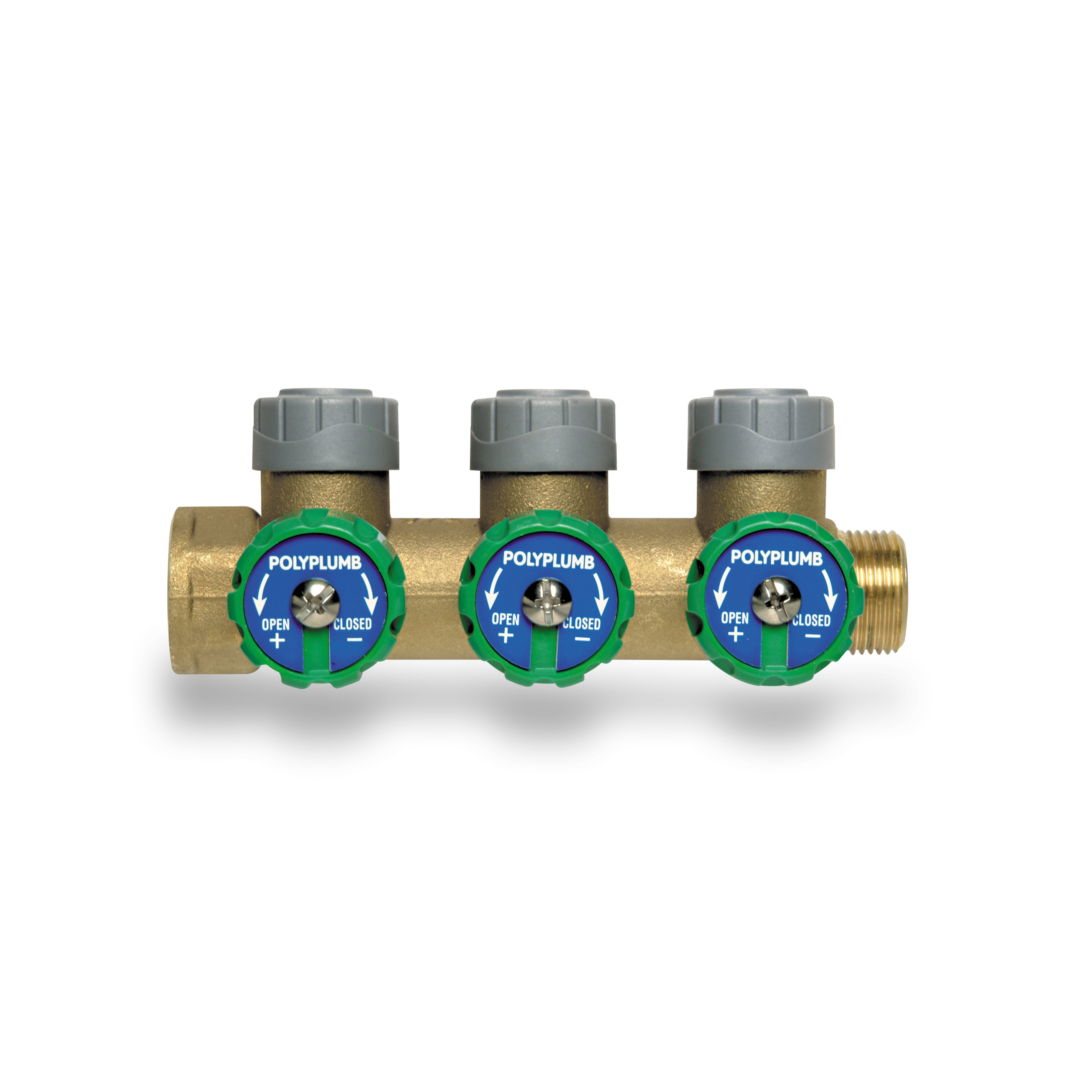 Polypipe 15 x 3/4" Brass Single Sided Manifold Valved