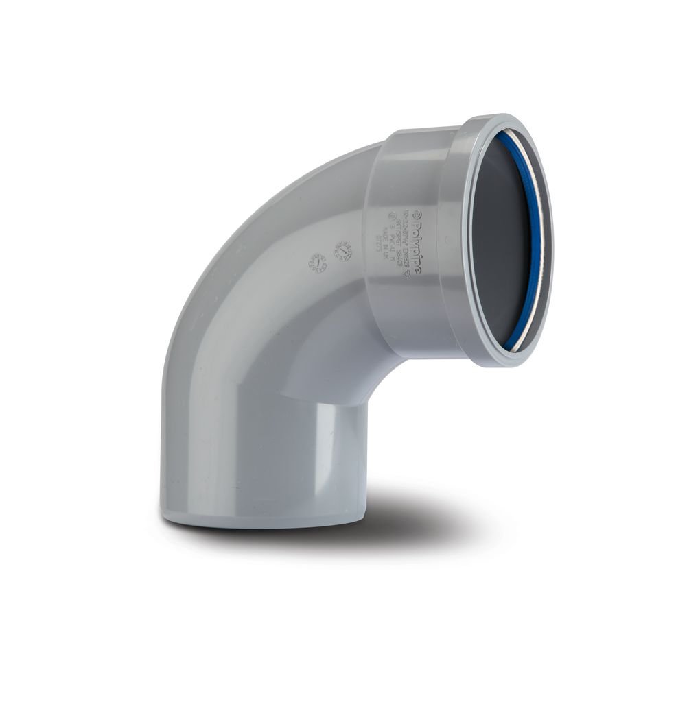 Polypipe 110mm 92.5mm Single Socket Bend Grey