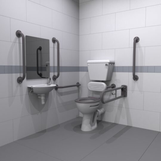 Tucker French Grey Low Level DOC M Pack, 2 Tap Hole Basin DM215K/GY