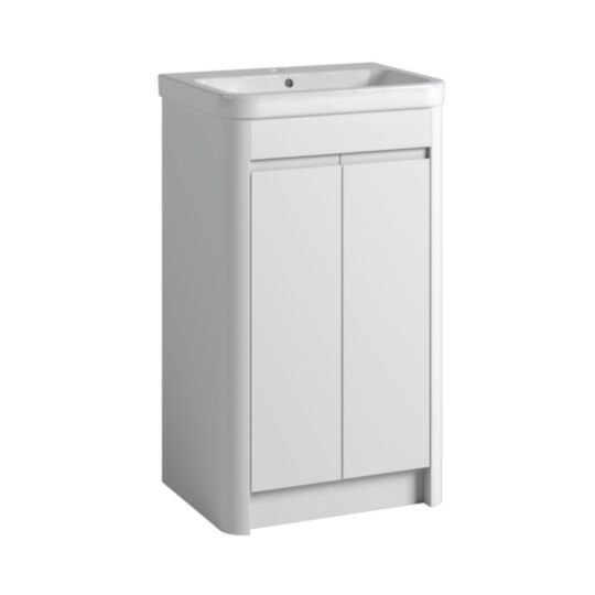 Tucker French Herts 500mm Floor Standing Two Door Basin Unit White