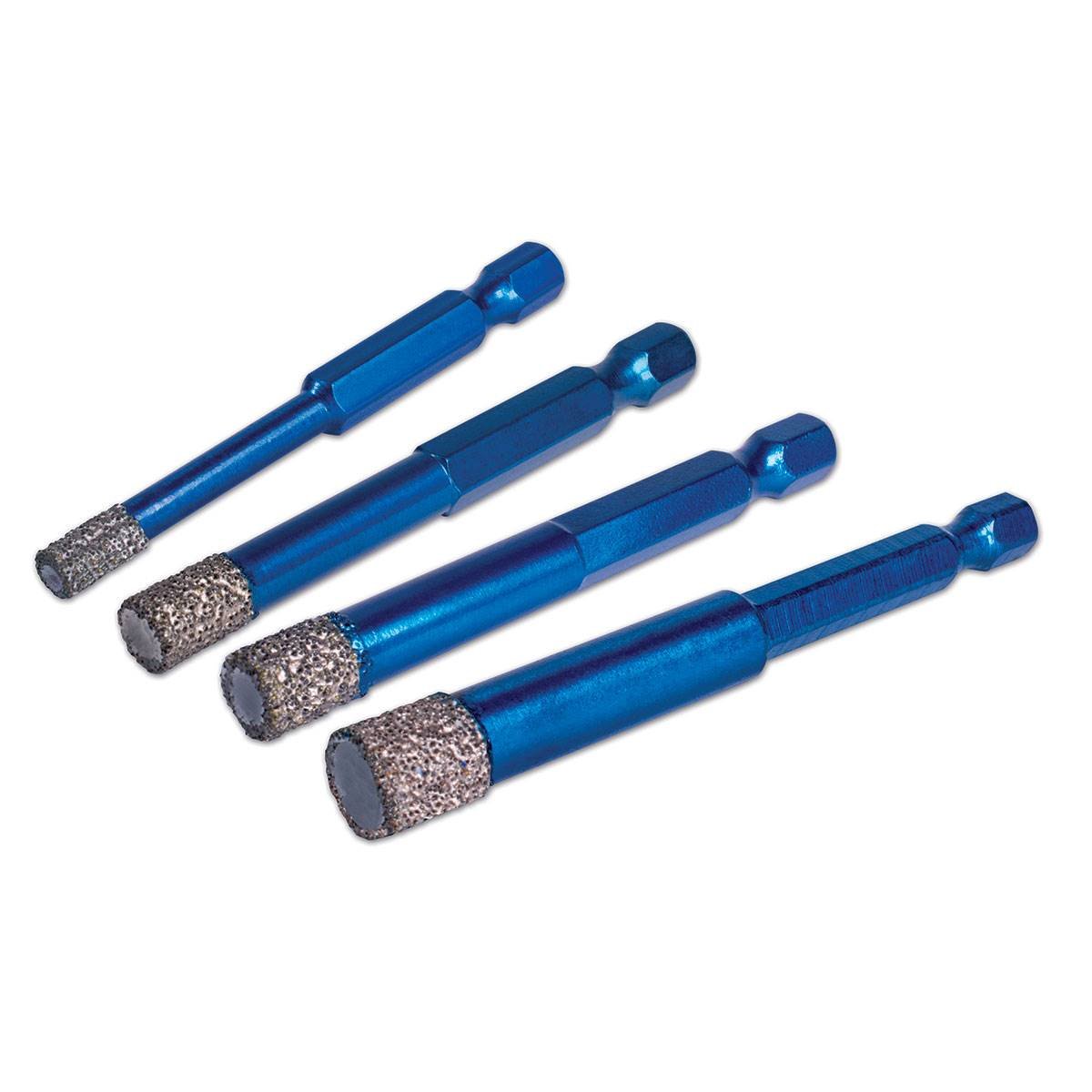 Mexco 5.5, 6, 7 & 8mm Wax Filled Diamond Tile Drill Bit Set (Hex Fit) XCEL Grade A10VBDPACK
