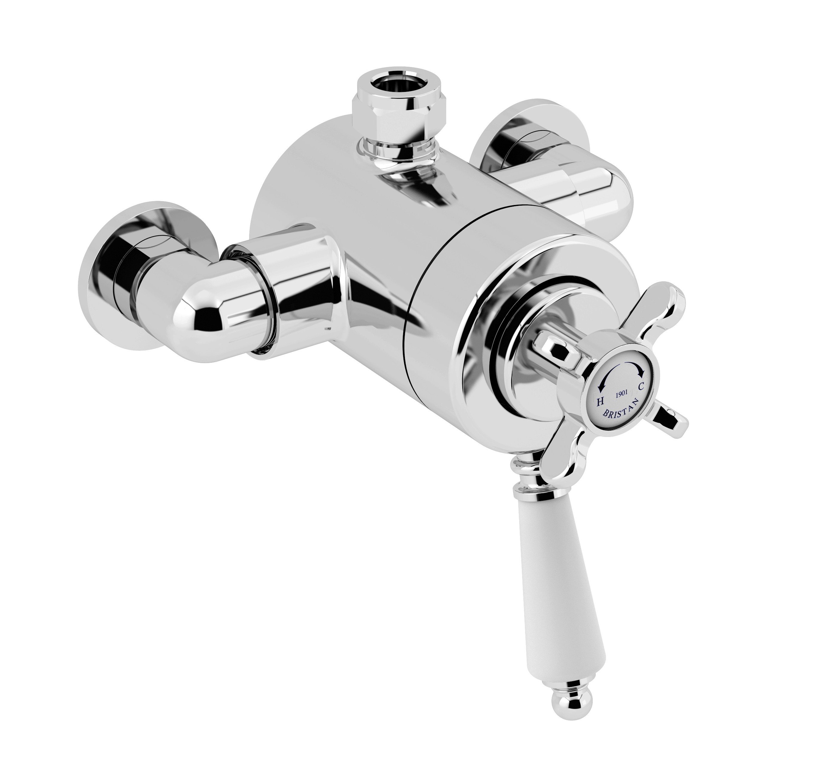 Bristan 1901 Exposed Concentric Chrome Top Outlet Shower Valve Only