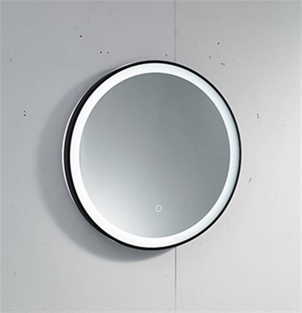 Plumb2u Guadalquivir 600mm Round Illuminated LED Black Mirror Black Glass TE60B