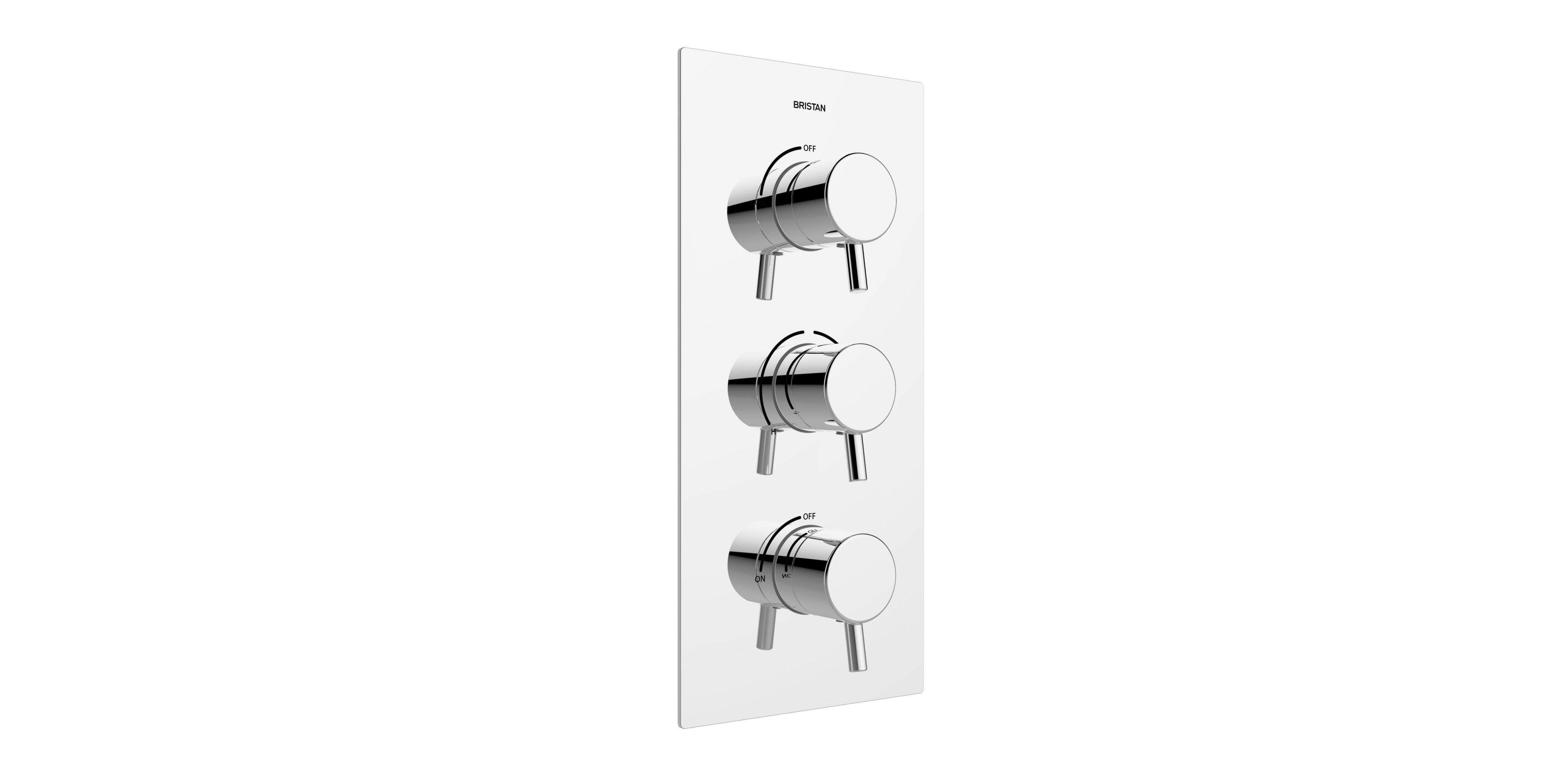 Bristan Prism Recessed Thermostatic Dual Control Shower Valve with Two Integral Stopcocks Chrome
