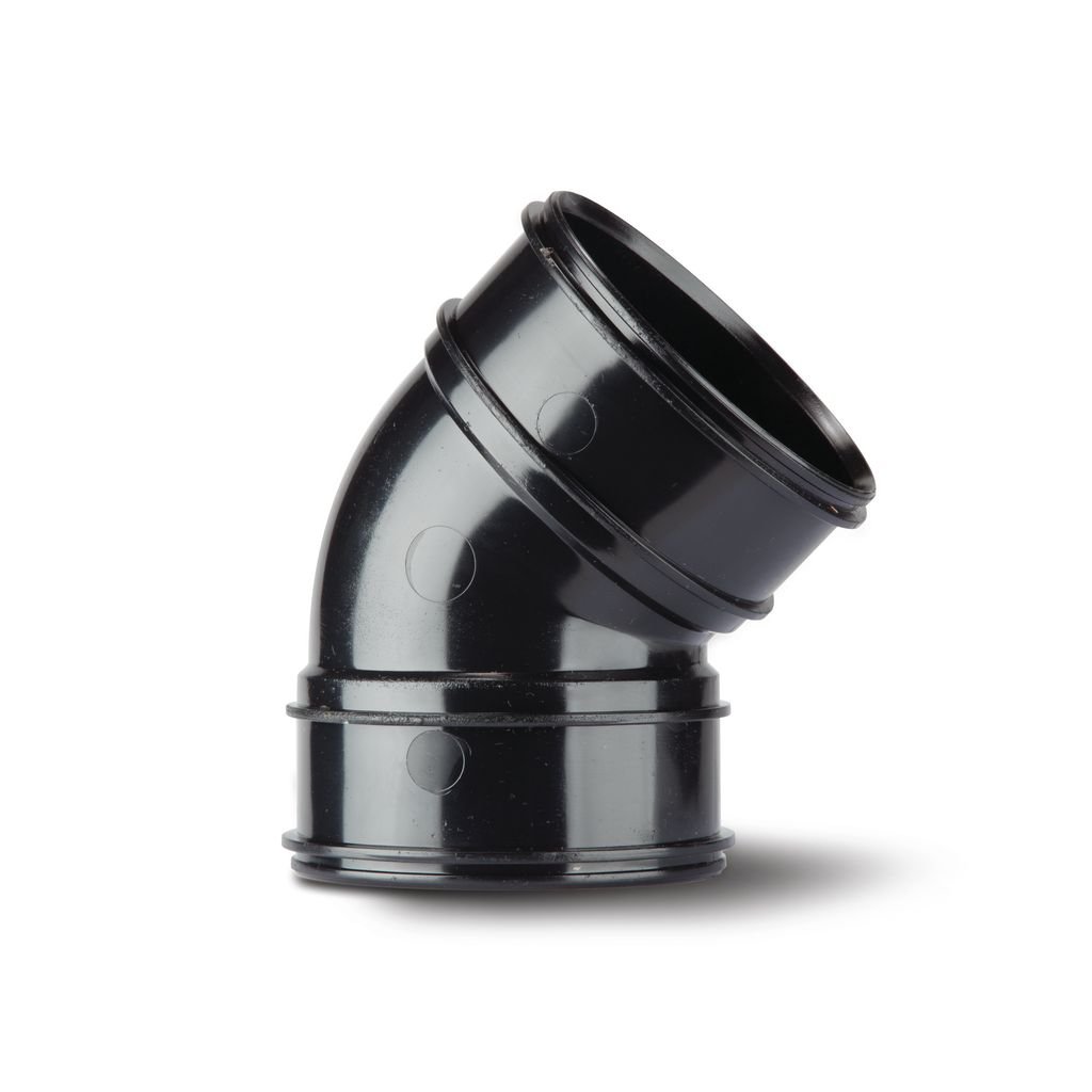 Polypipe 135 Degree Double Socket Bend 82mm Black