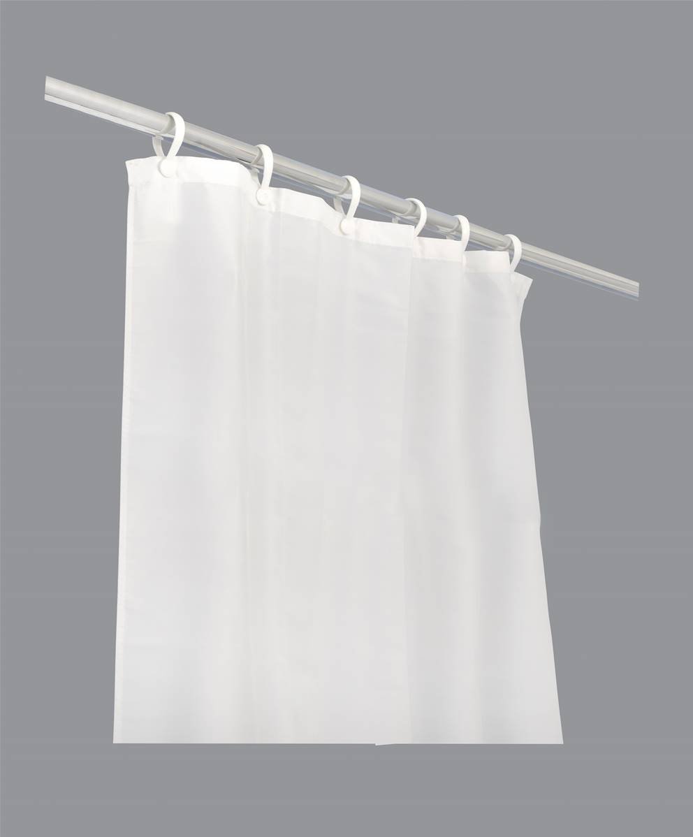 Bathex Weighted Shower Curtain - White Polyester 65390