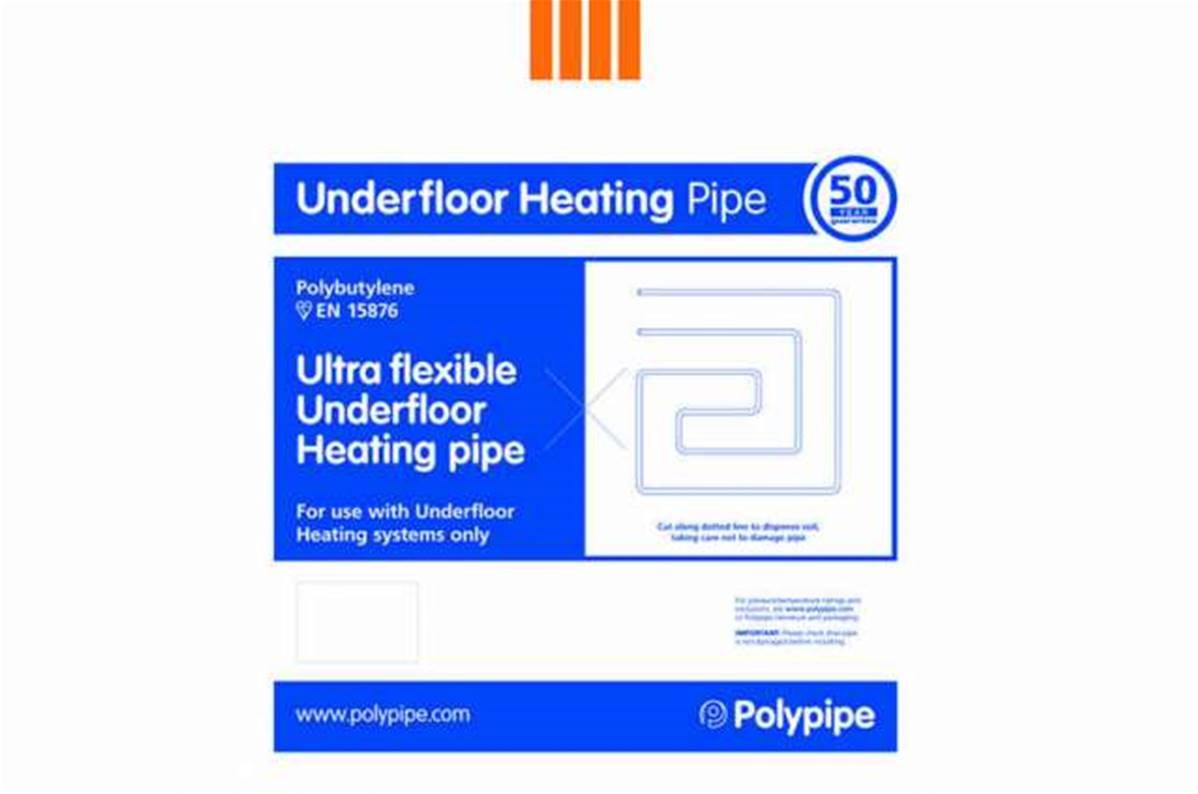 Polypipe Underfloor Heating Pipe Polybutylene 15mm x 50m Coil UFH Pipe UFH5015B