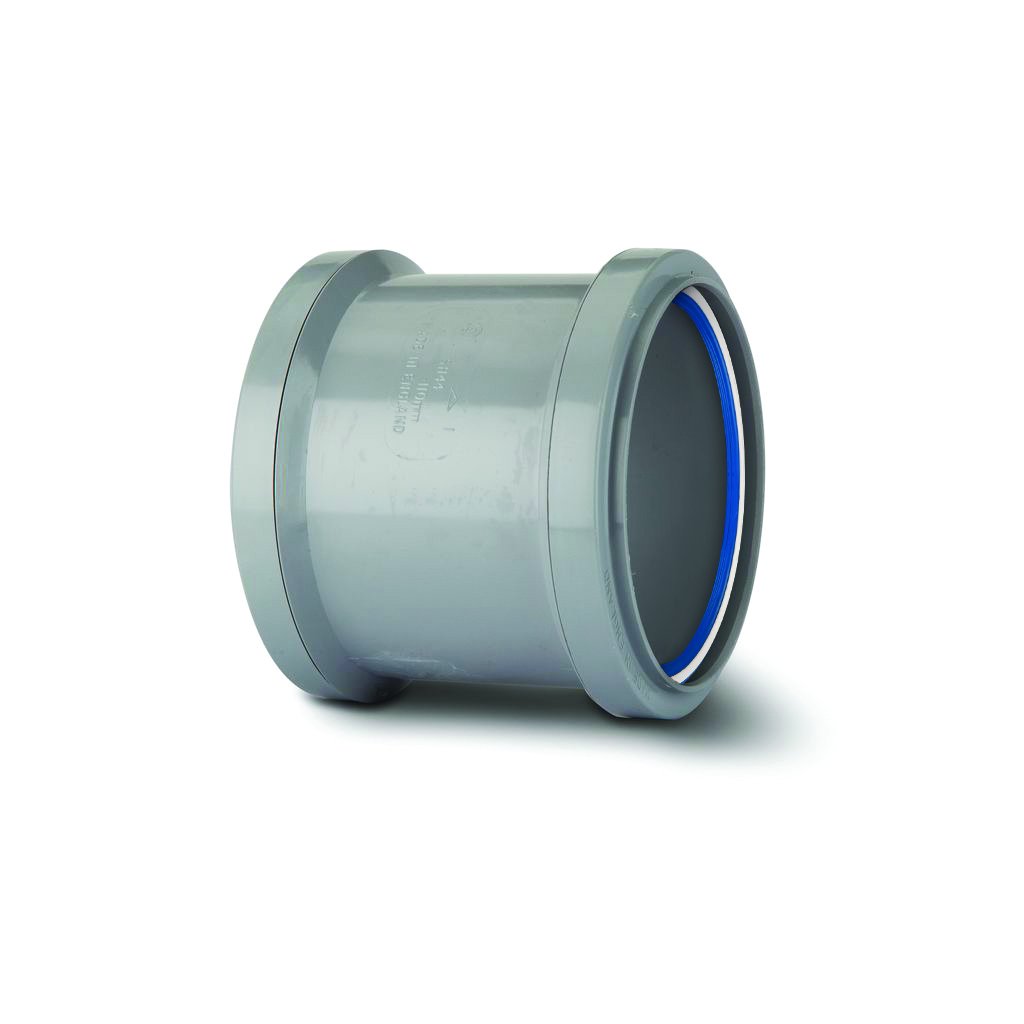Polypipe 82mm Double Socket Grey