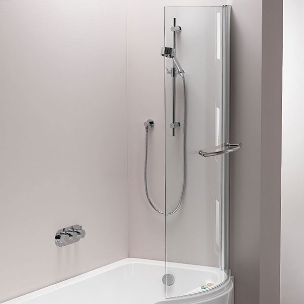 Imex Arco 800mm Puracast Shower Bath Screen Silver / Clear