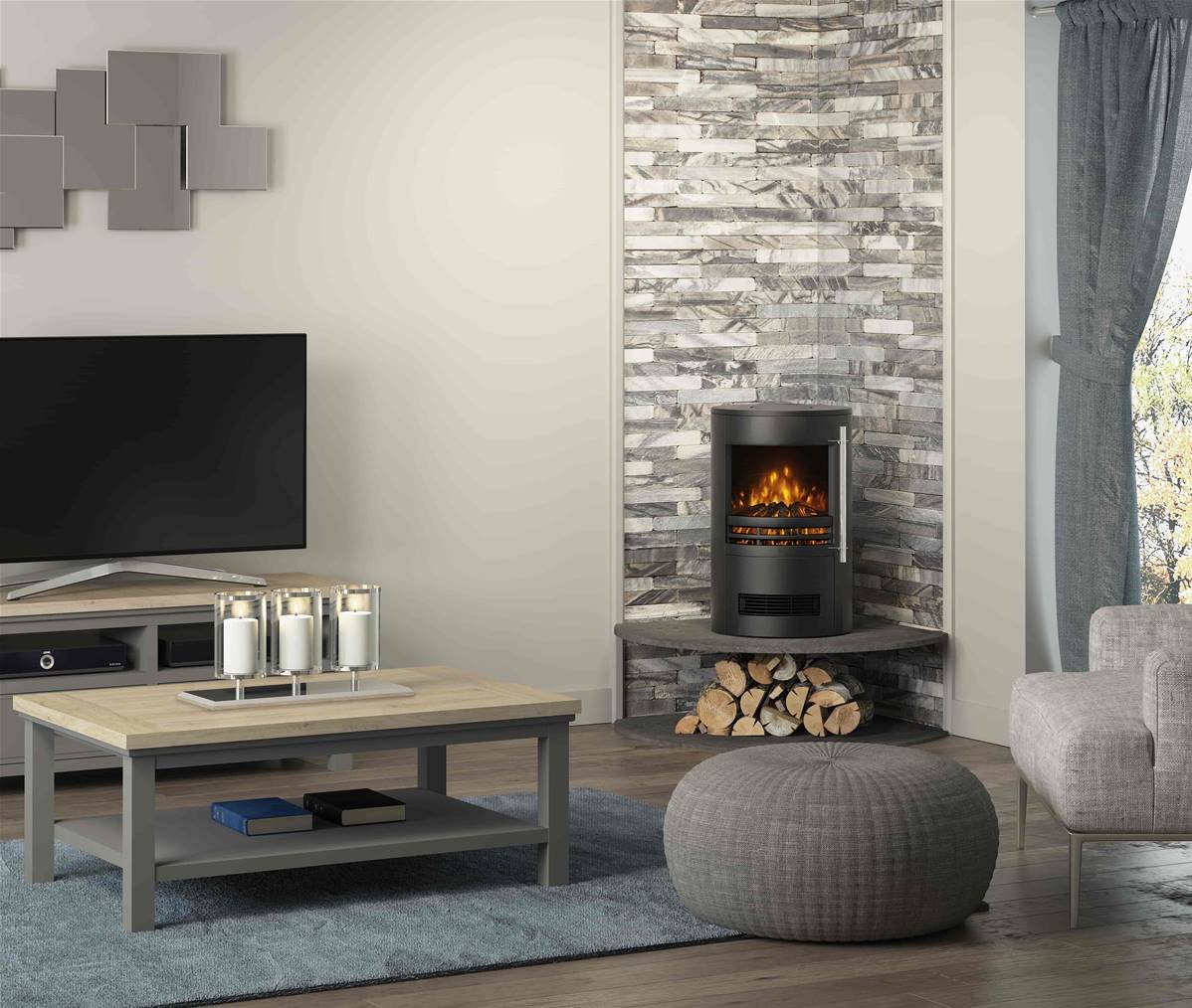 Be Modern FLARE Tunstall Cylinder Electric Stove in Matt Black 02757x 