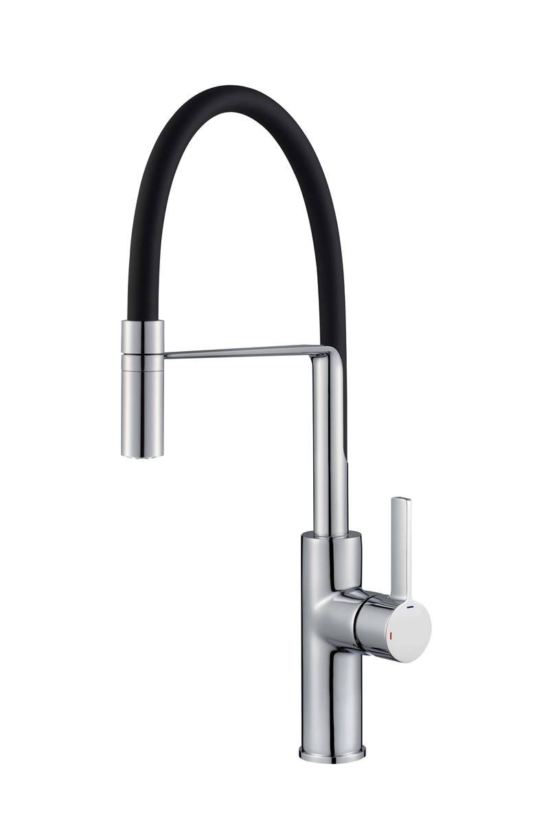 Reginox Aurora Pull Out Kitchen Tap - Single Lever Chrome & Black AURORA CH