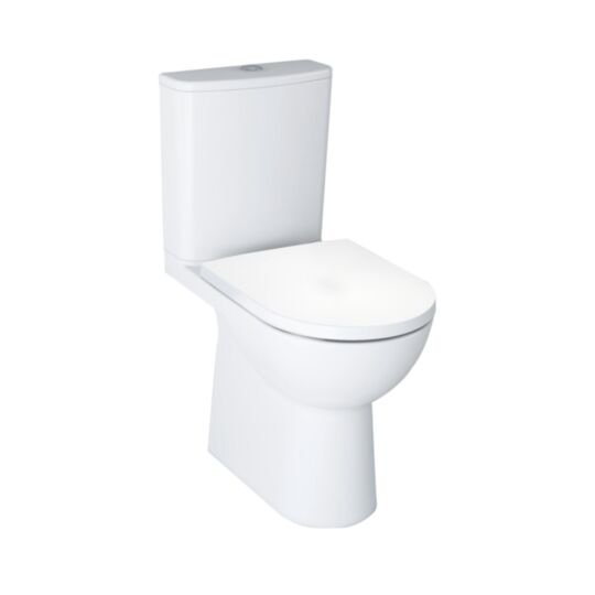 Tucker French Amersham Comfort Height Height Short Projection Rimless Open Back Close Coupled Skirted Pan