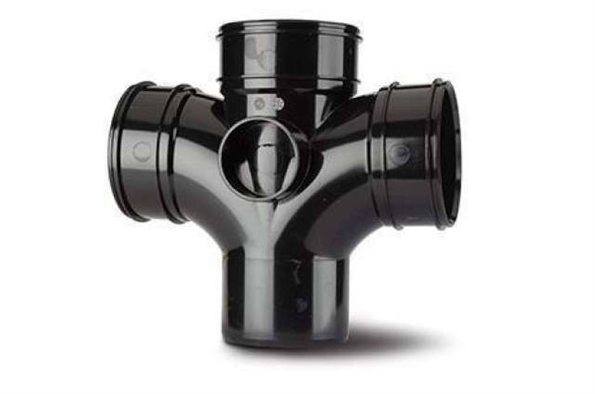 Polypipe Double Branch 4in/110mm. 92½° (Triple Socket/Spigot) SWU423B