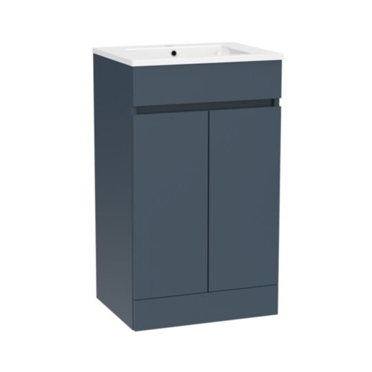 Tucker French Chiltern 500mm Floor Standing Two Door Basin Unit Matt Alby Blue