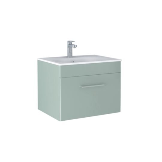 Tucker French Bucks 600mm Wall Mounted Single Drawer Basin Unit Matt Pistachio