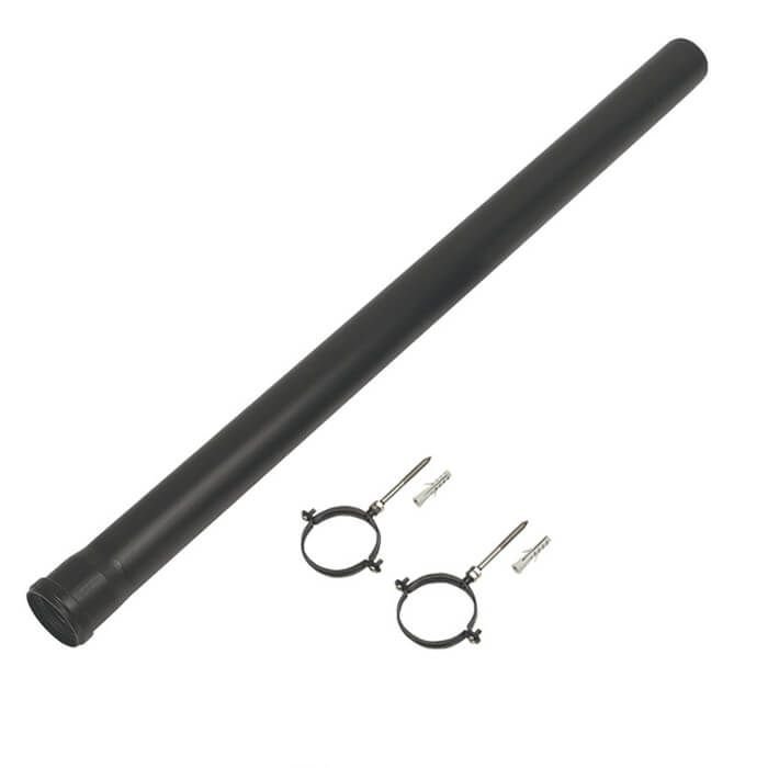 Baxi Multifit 1m Plume Displacement Kit Extension with Brackets Black 720643301