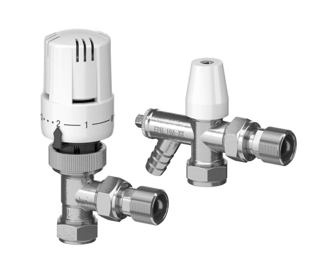EPH Controls Angled Trv & Drainoff Lockshield Pack 15mm EMTRV15DOV 