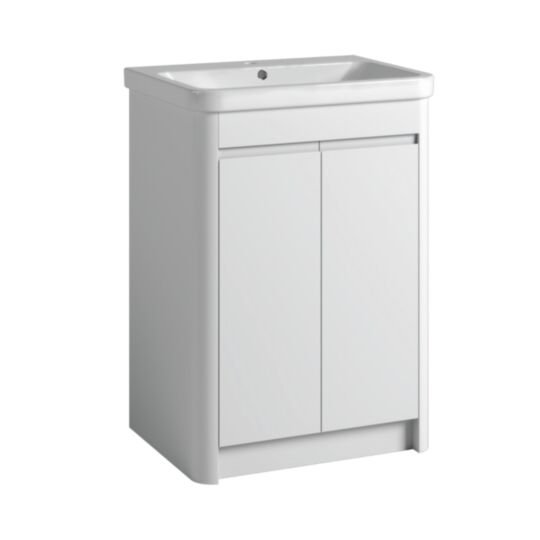 Tucker French Herts 600mm Floor Standing Two Door Basin Unit White