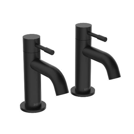 Mila Bath Pillar Taps Black