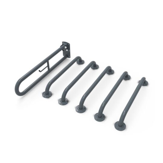 Tucker French Doc M Pack Grab Rail (Exposed Fixings) Dark Grey
