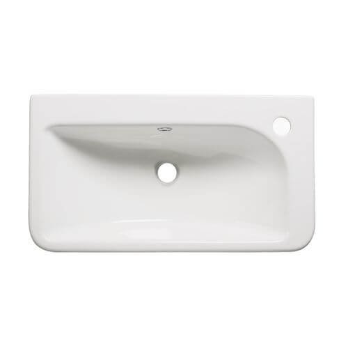 Instinct Fitted Furniture 460mm Minerva Semi Countertop Basin 1 Taphole Right Handed White M2SCBAS46