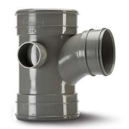 Polypipe Unequal Single Branch 6in/160mm 92½° (160 x 160 x 110mm) Triple Socket SWT94SG