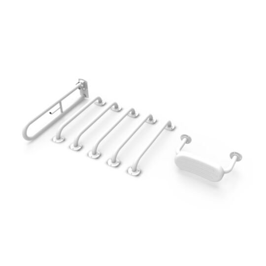 Tucker French Doc M Pack Back Rest + Grab Rail (Exposed Fixings) White