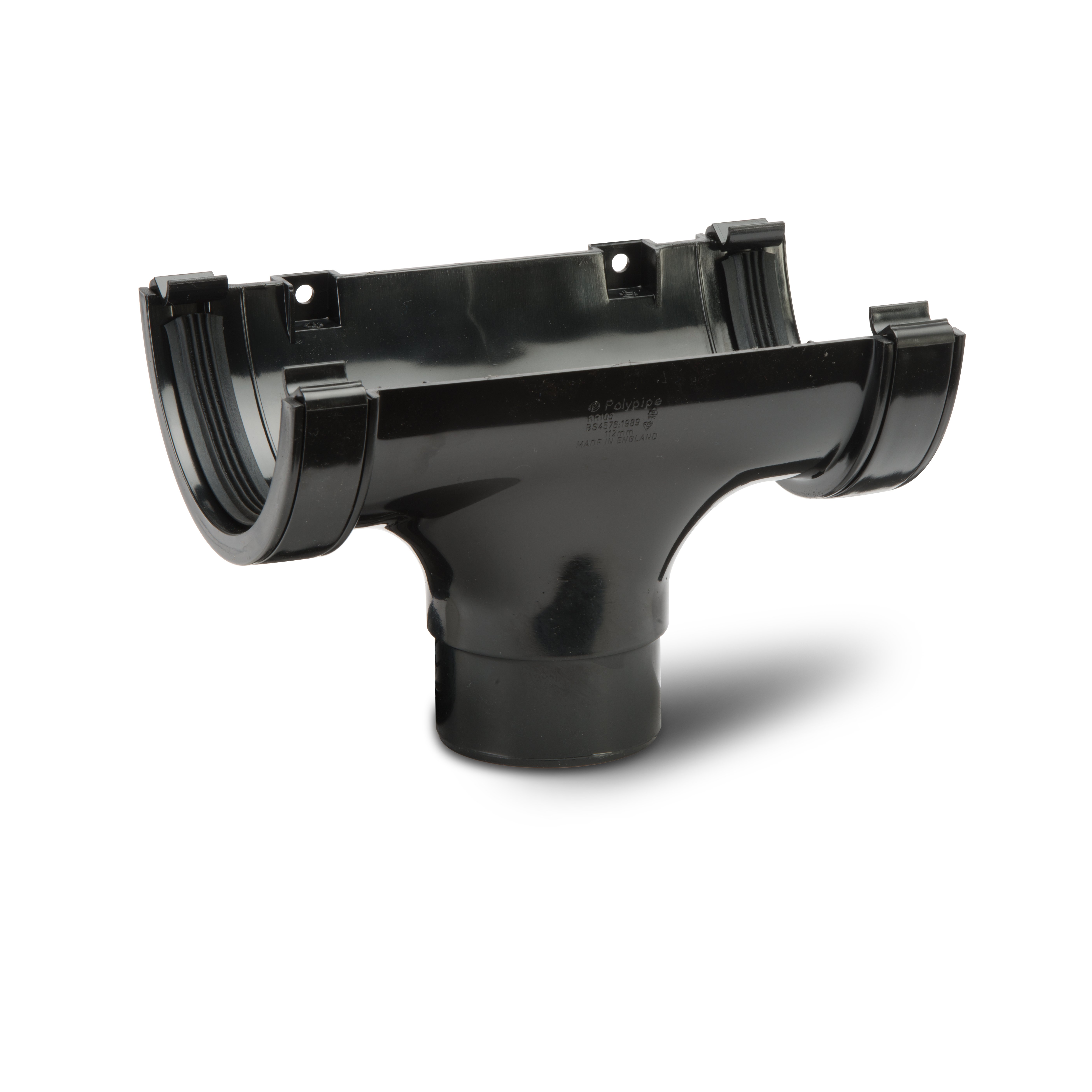Polypipe Running Outlet to 110mm Soil Pipe Black