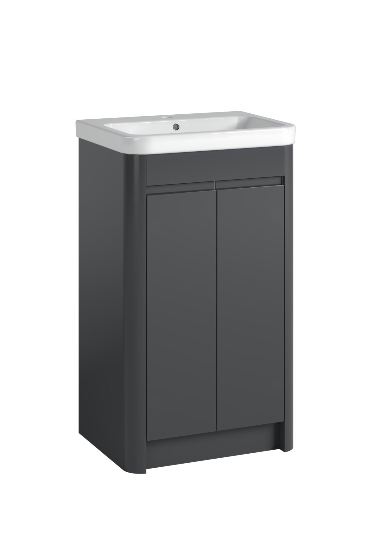 Tucker French Herts 500mm Floor Standing Two Door Basin Unit Anthracite