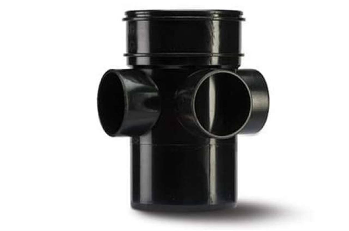 Polypipe Three Way Bossed Pipe 4in/110mm. Single Socket SWE59B