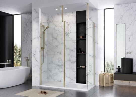Tucker French 1400mm Corner Wet Room Panel - 8 mm (Actual Width 1365mm)