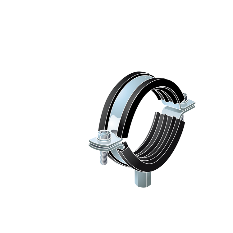 125mm Standard Steel Rubber Lined Clips M8/10 RZ12526D