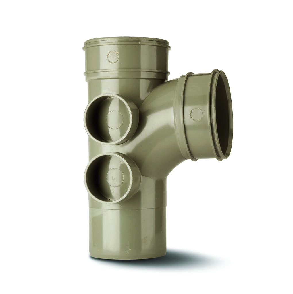 Polypipe 110mm 92.5 Degree Single Branch Double Socket Grey
