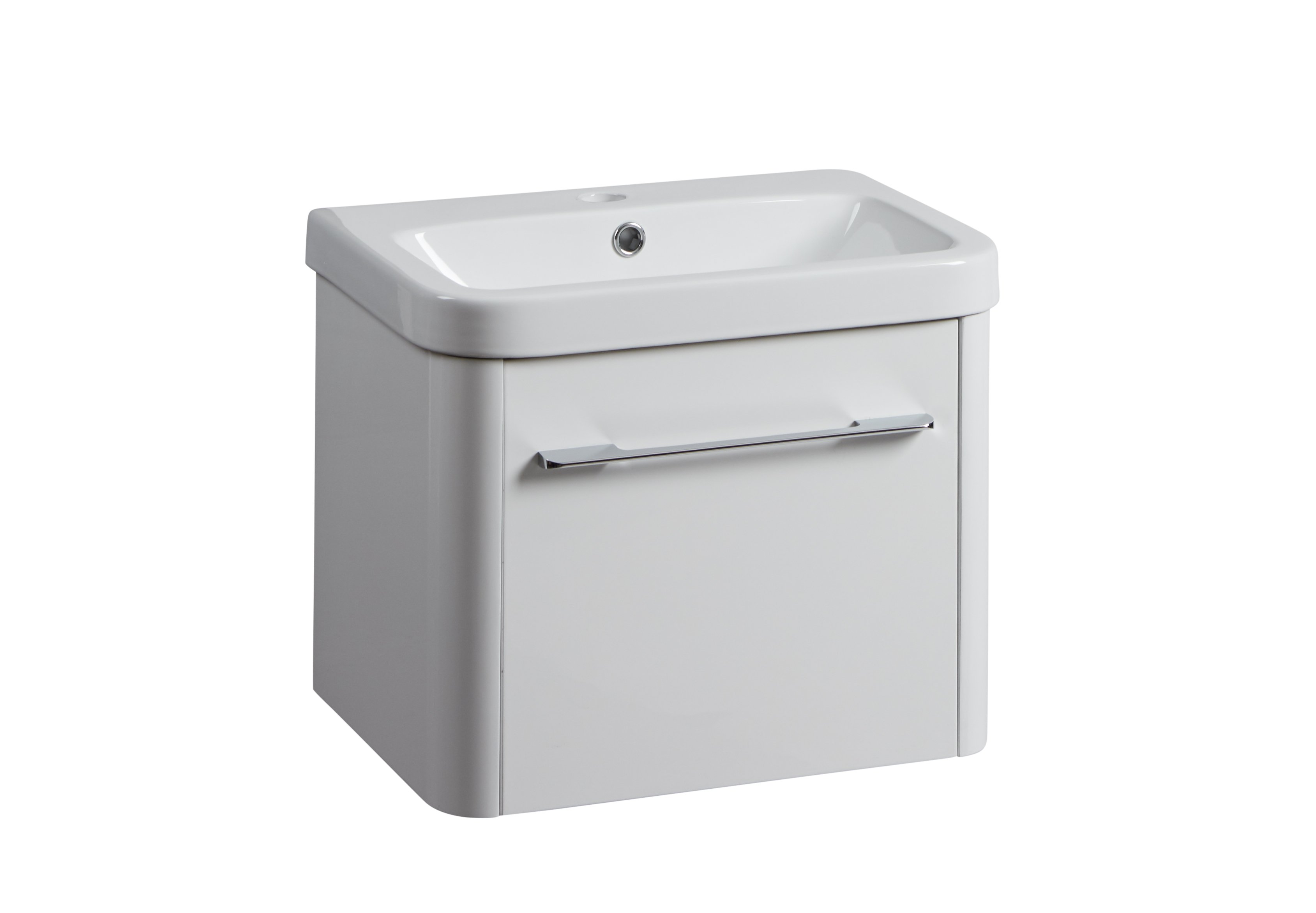 Instinct Ios 500mm Wall Mounted Single Drawer Basin Unit White INST04181