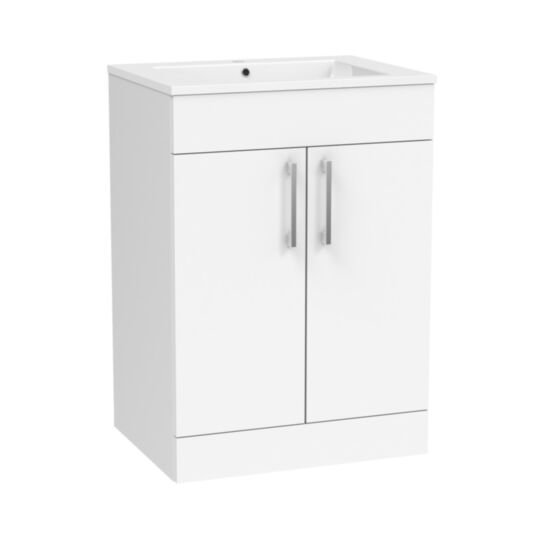 Tucker French Amersham 600mm Floor Standing Two Door Basin Unit Matt White
