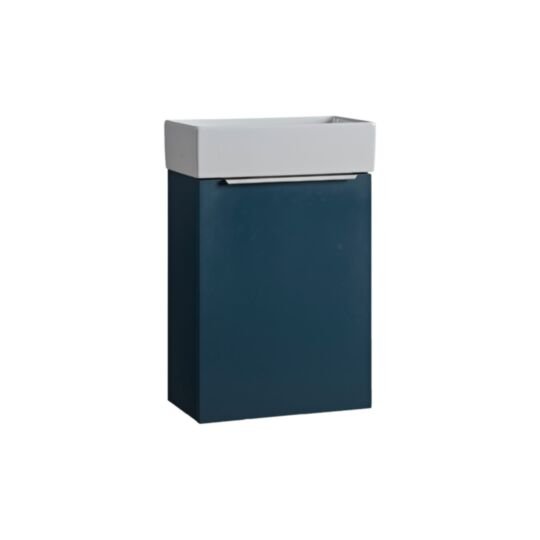Tucker French Amersham 400mm Wall Mounted Single Door Cloakroom Basin Unit Dark Blue