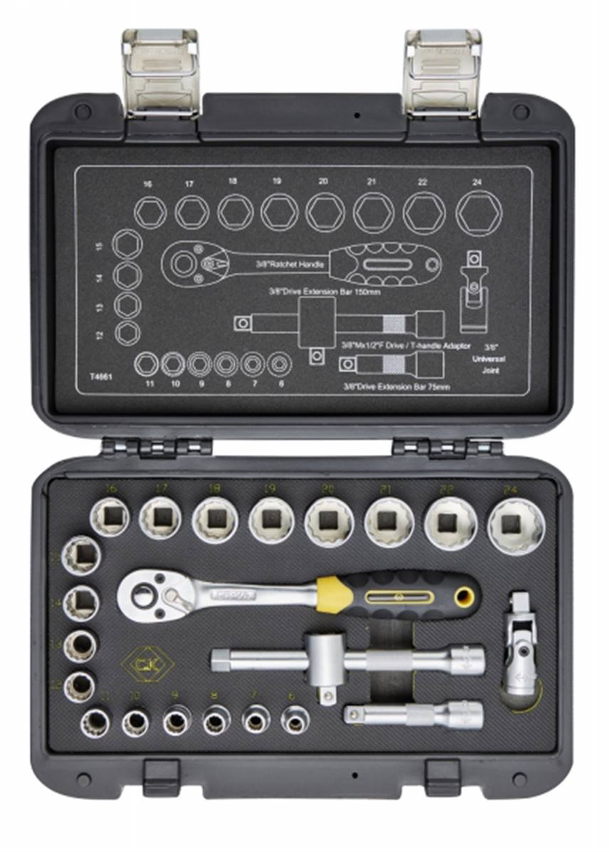 C.K Sure Drive 23 Piece Socket Set 3/8" Drive T4661