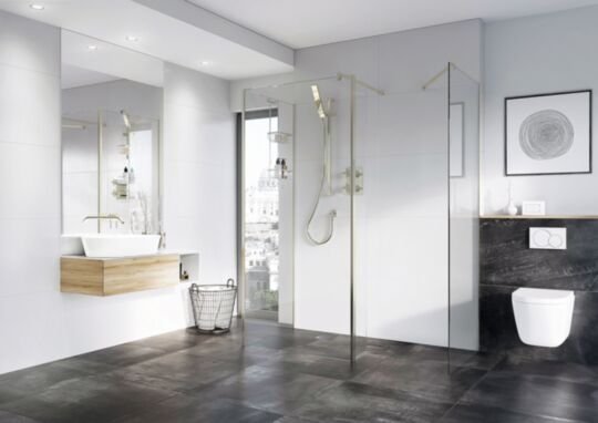 Tucker French 300mm Pivoting Deflector Wet Room Panel - 10mm (Actual Width 343mm)