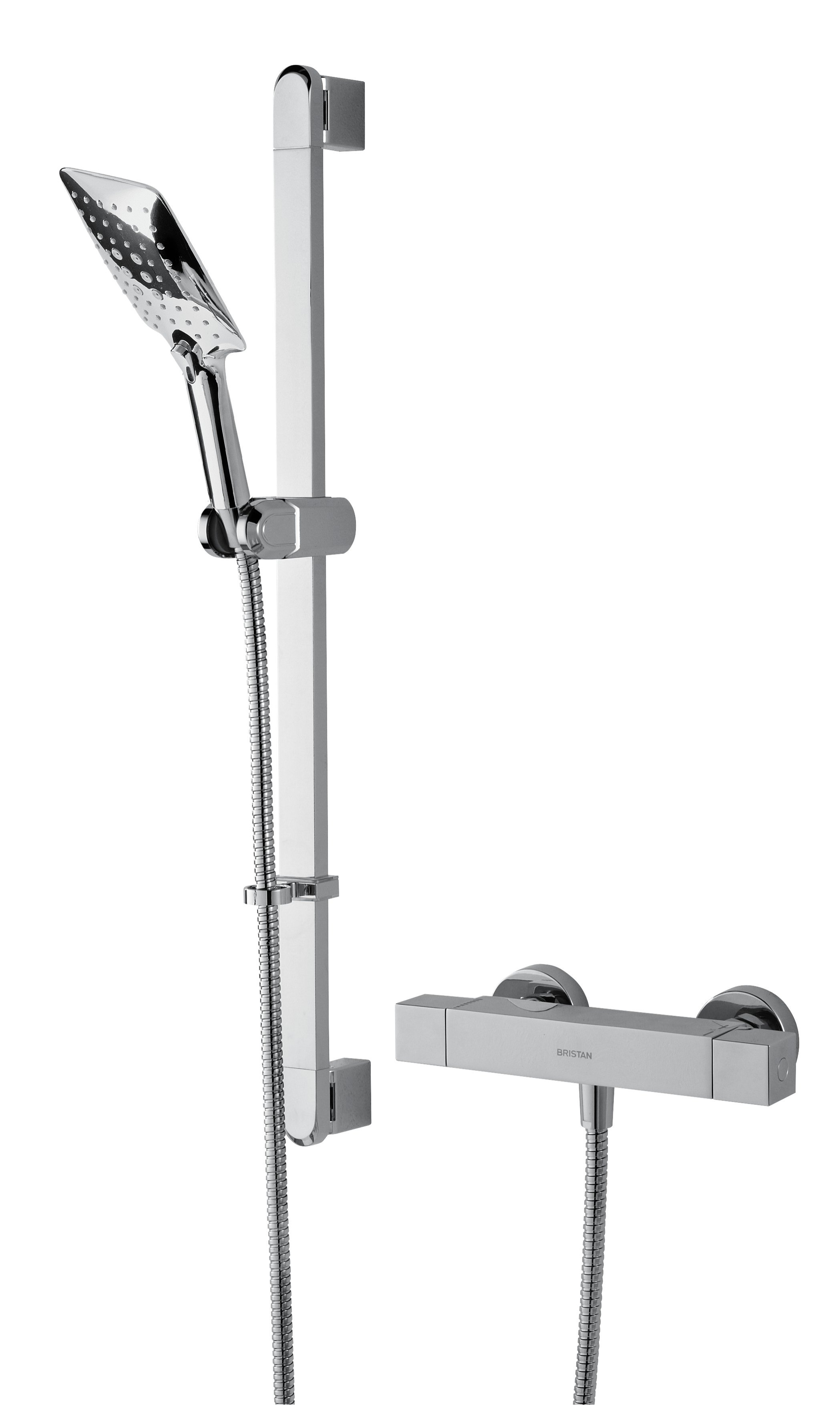Bristan Quadrato Exposed Bar Shower with Kit QD SHXSMFF C