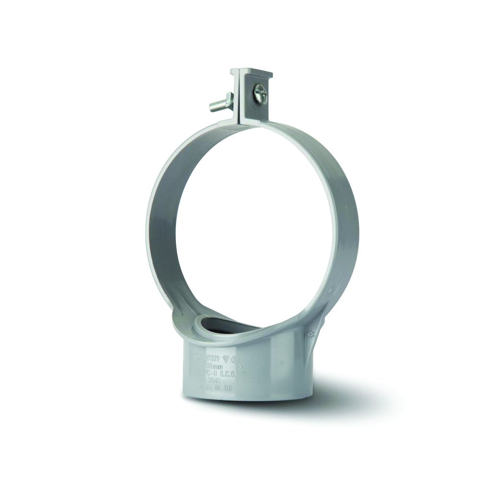 Polypipe 82mm Strap Boss Grey