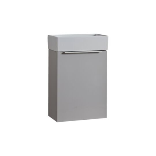 Tucker French Amersham 400mm Wall Mounted Single Door Cloakroom Basin Unit Light Grey