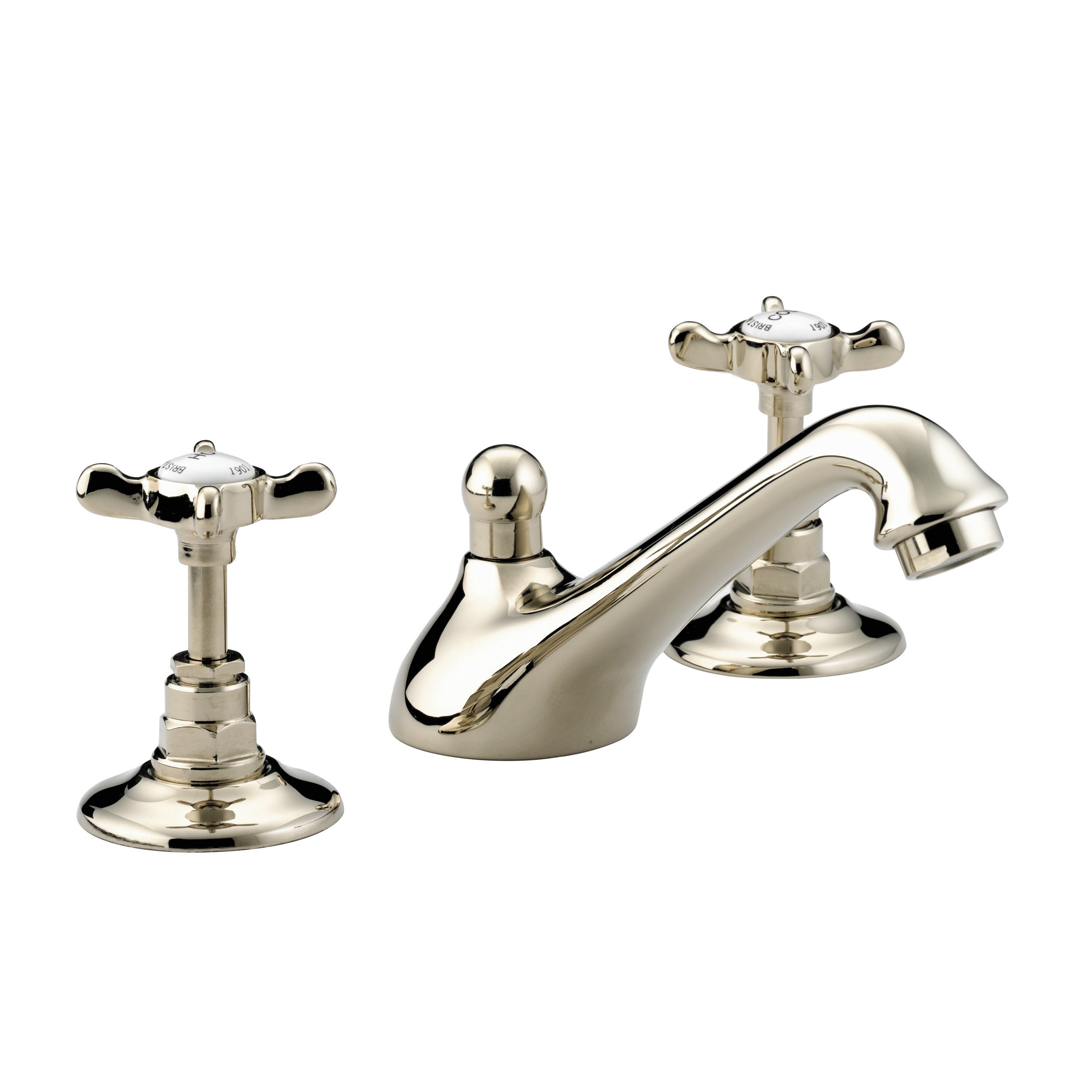 Bristan 1901 3 Hole Basin Mixer with Ceramic Disc Valves Gold